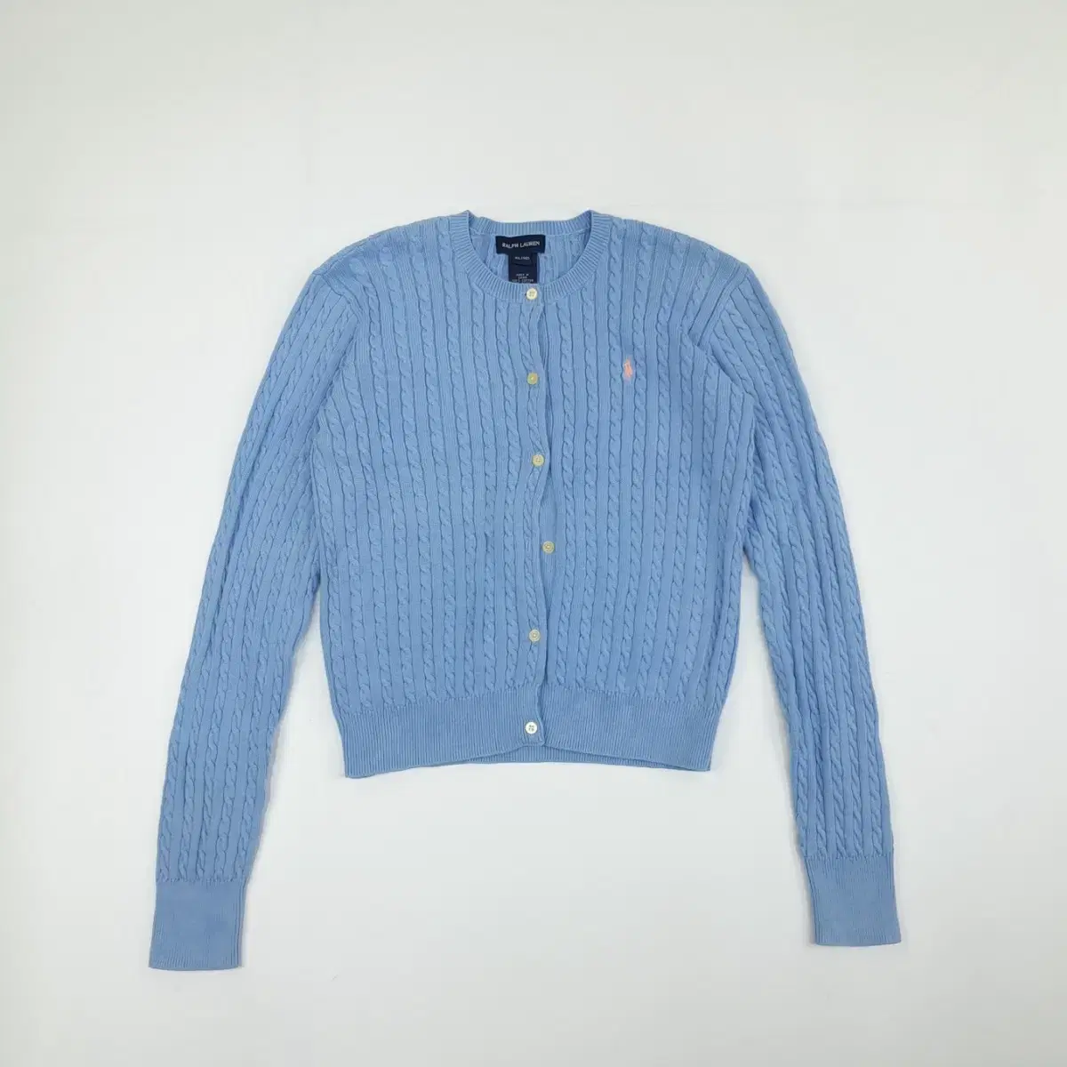 (CS059)XL 폴로 꽈배기 스카이블루 긴팔 니트 가디건 knit 여성